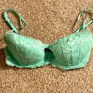 PINK brand 32C mint green lace Demi lightly lined bra